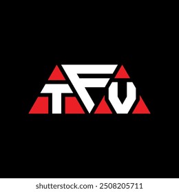 Projeto de logotipo de letra de triângulo TFV com forma triangular. Monograma TFV triangle logo design. Modelo de logotipo de vetor de triângulo TFV com cor vermelha. Logotipo triangular TFV Design simples, elegante e luxuoso.