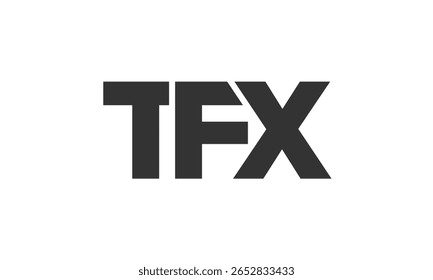 Modelo de design de logotipo TFX com texto em negrito forte e moderno. Logotipo vetorial inicial com tipografia simples e mínima. Identidade de empresa moderna ideal para a presença de marca de empresas.