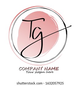 Tg Beauty vector initial logo, handwriting logo of initial signature, wedding, fashion, jewelry, boutique, 
floral and botanical with creative template for any company or business.