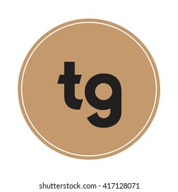 tg brown letters ,abstract background logo, design identity in circle, alphabet letter