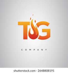 TG Creative Fire Letter Logo Design