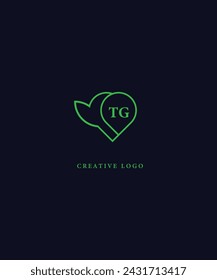 TG diseño de logotipo verde. TG Vector diseño de logotipo para los negocios.