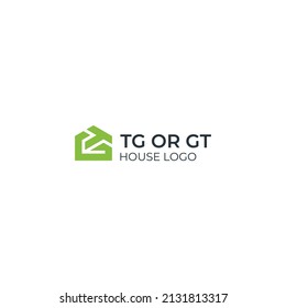 TG OR GT HOUSE LOGO DESIGN VECTOR