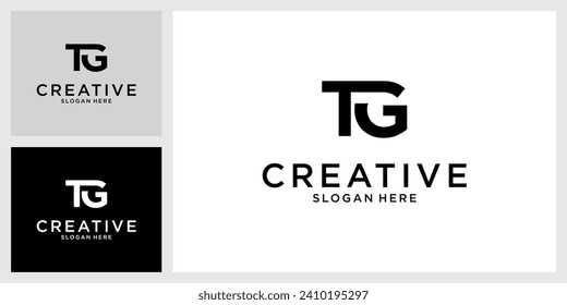 Vector de diseño de logotipo de letras iniciales TG o GT