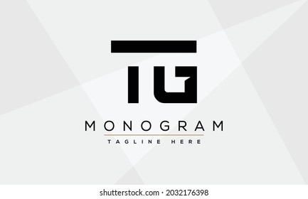 TG GT Letter Logo Design. Initial TG GT logo vector template