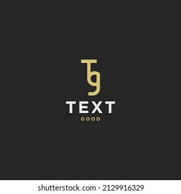 TG GT letters linked simple logo icon sign symbol vector illustration