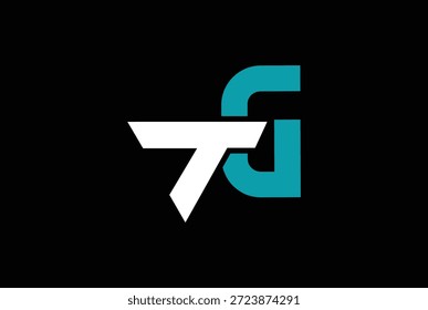 Ilustración vectorial del logotipo de TG o GT para cualquier negocio.