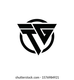 TG GT Triangle Logo Circle Monogram Design Vector Super Hero Concept