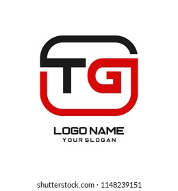 TG initial box letter logo template vector