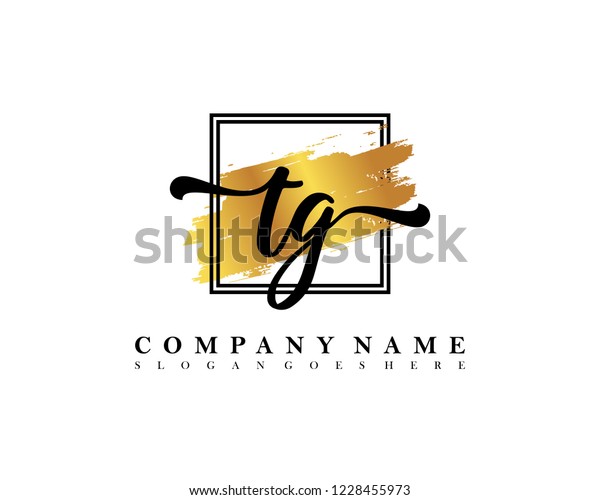 Tg Initial Handwriting Logo Concept Stock Vector Royalty Free