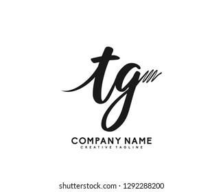 TG Initial Handwriting Logo Template Vector