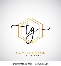 TG Initial Handwriting logo template vector