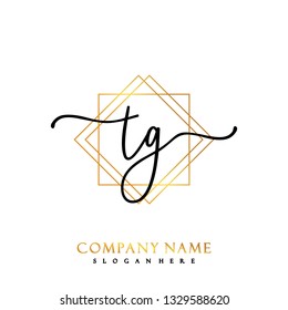 TG Initial Handwriting logo template vector
