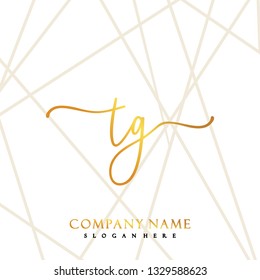 TG Initial Handwriting logo template vector
