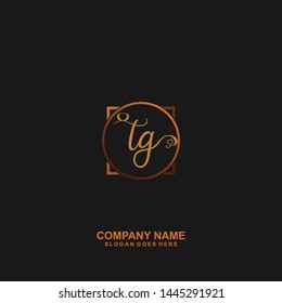 TG Initial handwriting logo vector