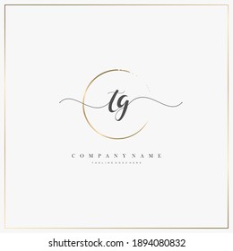 TG Letra inicial logotipo de escritura a mano modelo vector, logotipo para belleza, cosméticos, boda, moda y negocios