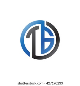 TG initial letters looping linked circle logo blue black