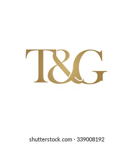 T&G Initial logo. Ampersand monogram golden logo