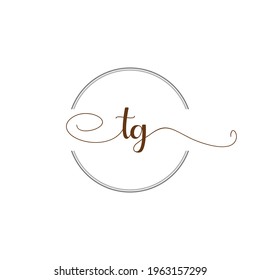 TG Initial Logo Handwriting template letter illustration
