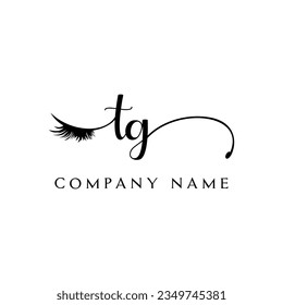 TG Logo-Logo-Logo-Wimpernvektor modern