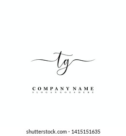TG Initial luxury handwriting logo vector