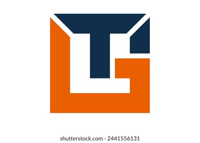 TG initials logo square vector template Blue and orange colors