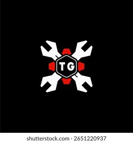 TG Initials Vektor Stok Otomotif Logo Design