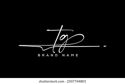 TG letter beauty handwriting vector logo. 