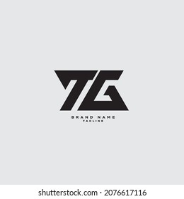 TG Letter Logo Design. Initial letters TG logo icon