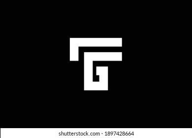 TG letter logo design on luxury background. GT monogram initials letter logo concept. TG icon design. GT elegant and Professional white color letter icon on black background.