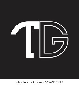 TG Letter logo monogram with oval shape negative space design template