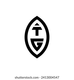 Monograma geométrico de línea TG con diseño profesional de alta calidad que se imprimirá bien