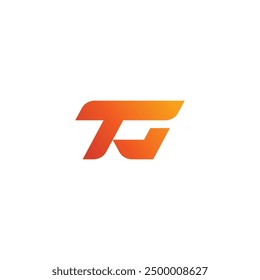 TG Logo Design Vector With Orange Color