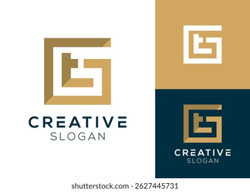 TG logo. Initial TG abstract logo design clean and modern	