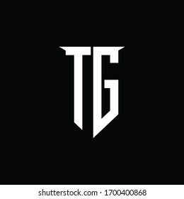 TG logo monogram with emblem shield style design template