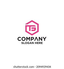 TG Logo monogram with hexagon shape style design template