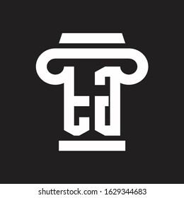 TG Logo monogram with pillar style design template