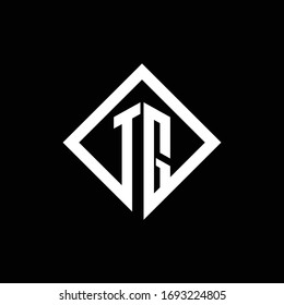TG logo monogram with square rotate style design template