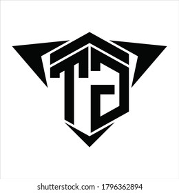 TG Logo monogram with wings arrow around design template on white background
