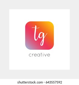 TG logo, vector. Useful as branding, app icon, alphabet combination, clip-art.