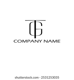 TG-Monogramm-Logo Ein Monogramm-Logo, das die Buchstaben "T" und "G" miteinander verbindet.