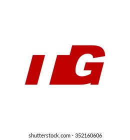 TG negative space letter logo red