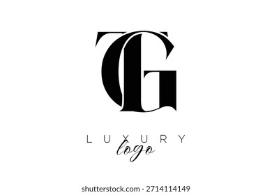 Letra Serif TG Monogram Tipografia Logotipo para identidade de marca premium elegante