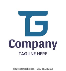 Diseño de logotipo de monograma simple TG
