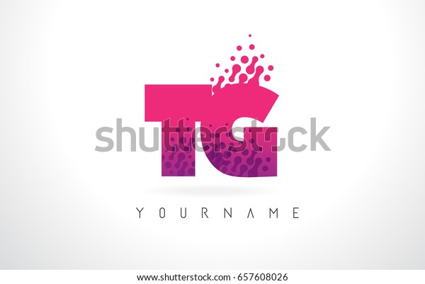 Tg T G Letter Logo Pink Stock Vector Royalty Free