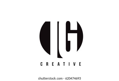 TG T G White Letter Logo Design with Circle Background Vector Illustration Template.