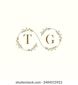 TG wedding infinity in elegant monogram with high quality professional design that will print well