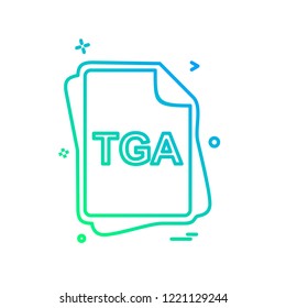 TGA file type icon design vector