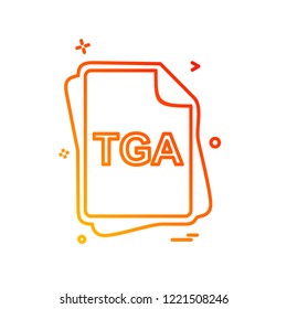 TGA file type icon design vector