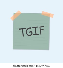 Ilustración de notas de papel TGIF 